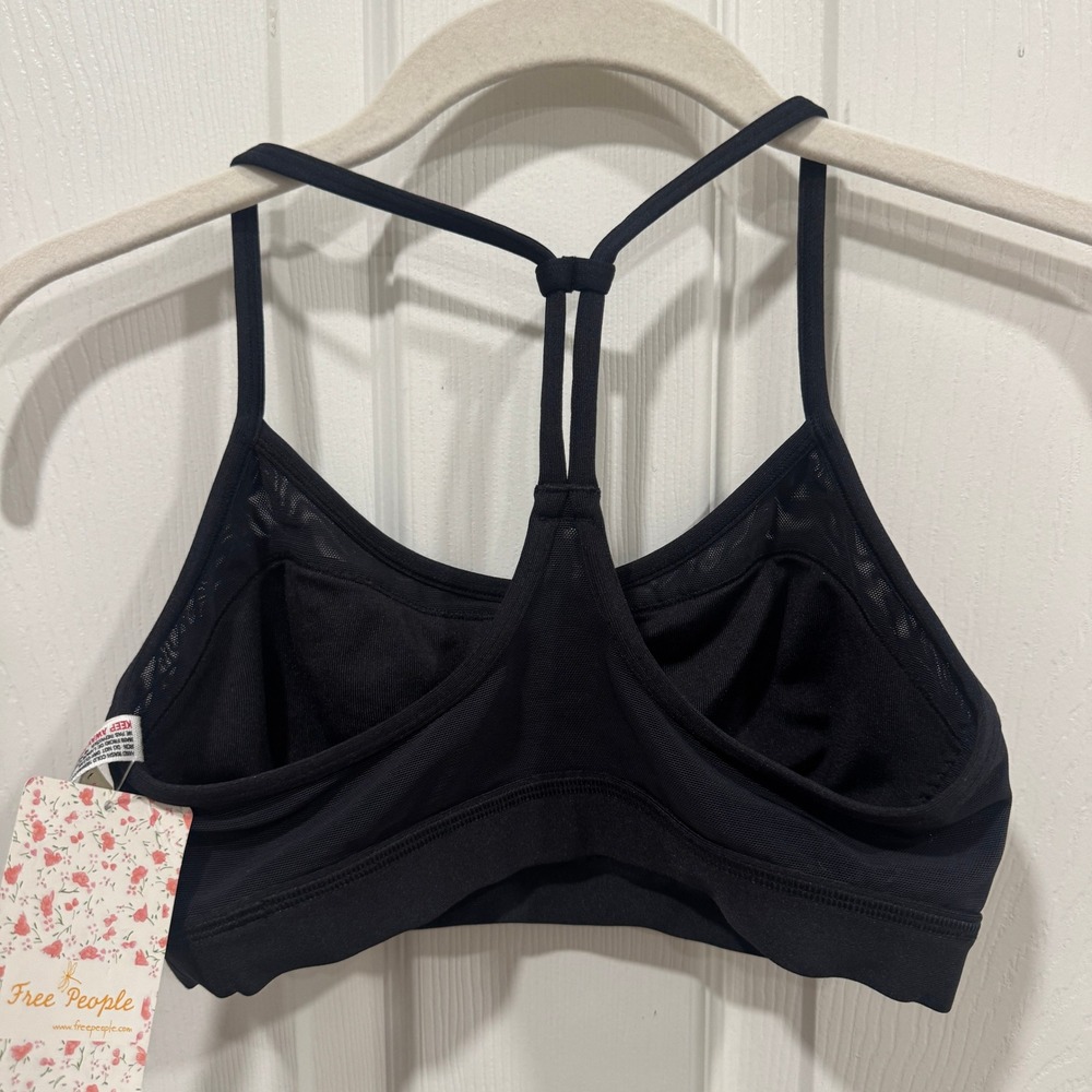 NWT Free People Black Racerback Sports Bra XS Activewear Comfort Support‎ - Picture 5 of 7